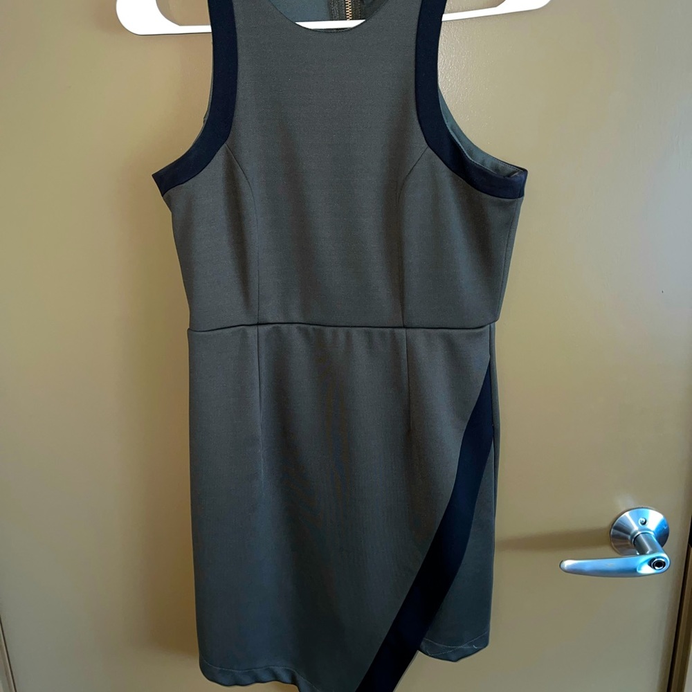 Olive Green Asymmetrical Mini Dress